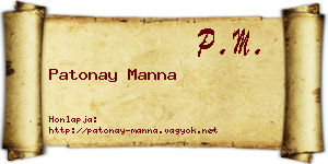 Patonay Manna névjegykártya